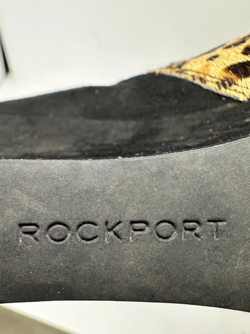 Rockport Leopard Calf Hair Leather Wedge Ankle Boots Size 9